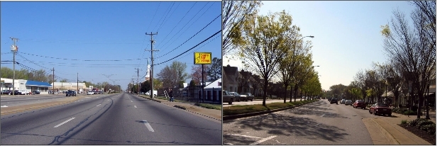 Unappealing (Left) --- Appealing (Right)
Improving the view from the road is necessary to create a positive Landscape Appeal.svg
