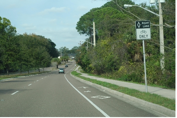 Major corridors should incorporate bicycle
and pedestrian faiclites such as this example. Bike Trail.svg